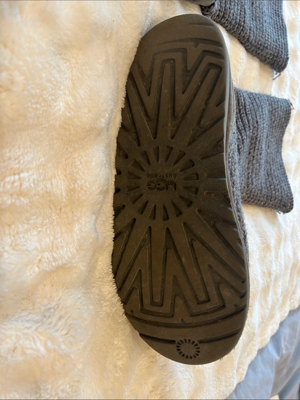 UGG Gray Ribbed Knit Boot Socks - Picture 8 of 10